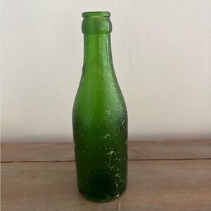 Vintage G&B Green Glass Soda Bottle